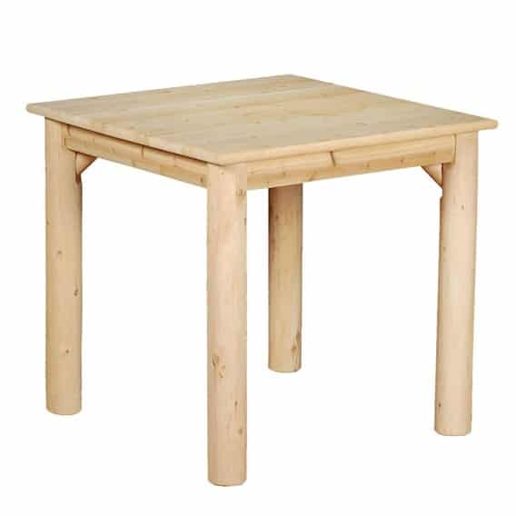 square cedar log pub table