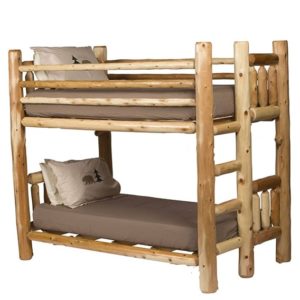 rustic cedar log bunk bed