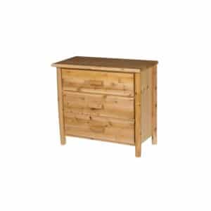 rustic cedar three drawer dresser