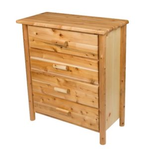 rustic cedar tall dresser with four drawers