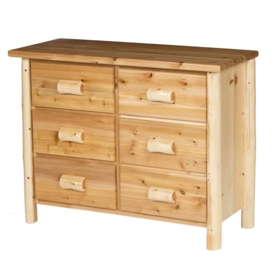 rustic cedar dresser with six drawers