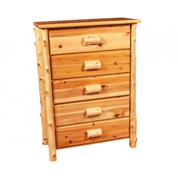 rustic cedar five drawer tall dresser