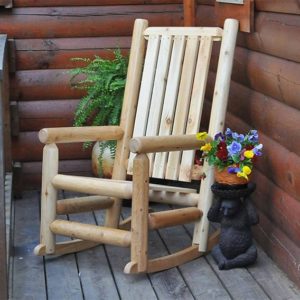 cedar log rocking chair