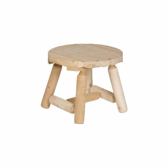 small round log side table