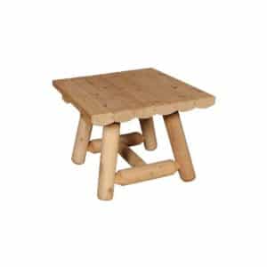 small square cedar side table