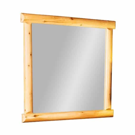 cedar log framed mirror